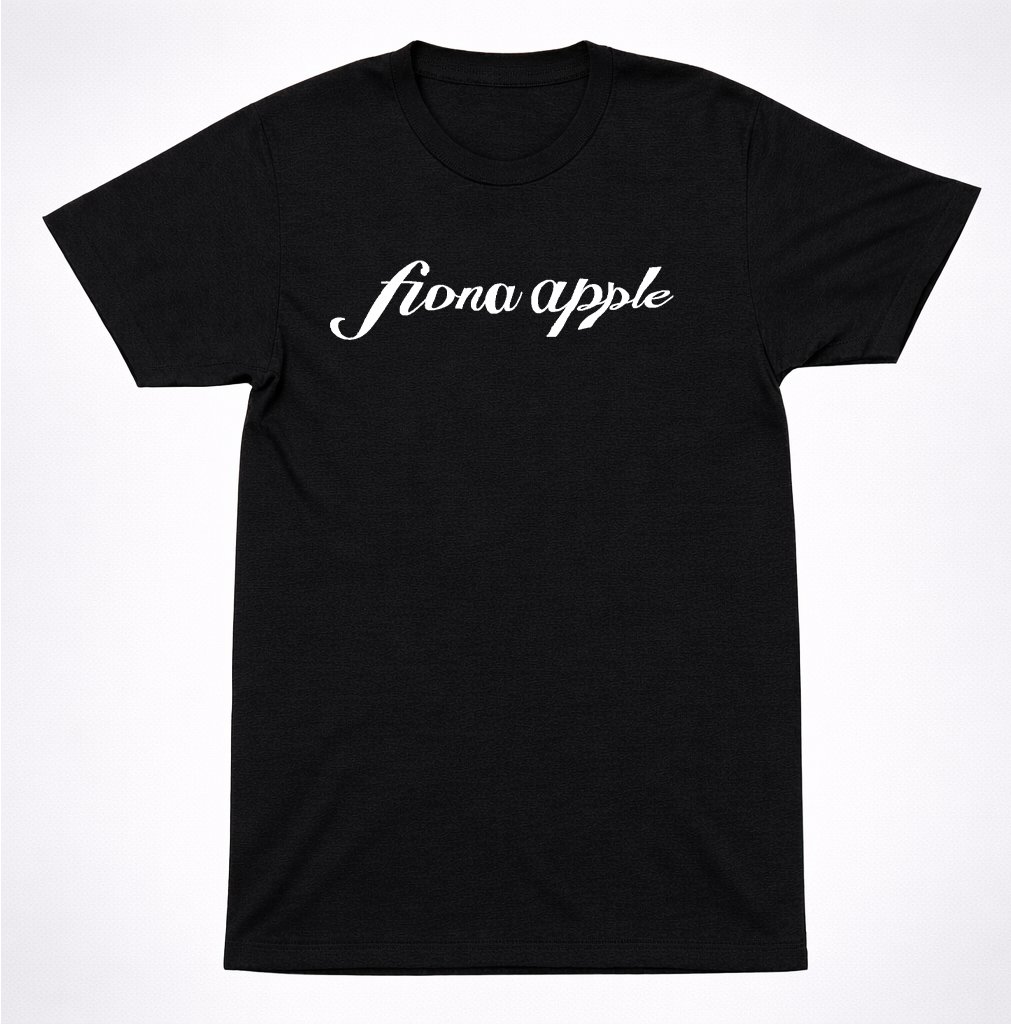 Fiona Apple Script Logo Shirt Alternative Indie Singer Songwriter Black Shirt