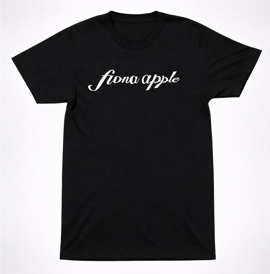 Fiona Apple Script Logo Shirt Alternative Indie Singer Songwriter Black Shirt