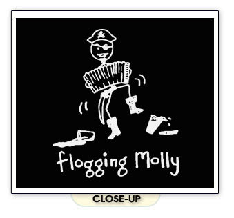 FLOGGING MOLLY DANCING SKELETON celtic punk BW SHIRT