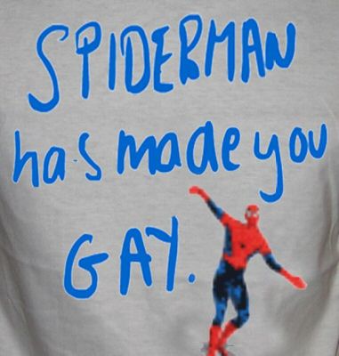 SPIDERMAN HAS MADE YOU GAY comic funny marvel dc SHIRT