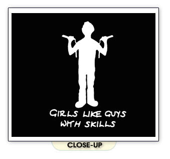 GIRLS LIKE GUYS WITH SKILLS emo nerd funny ninja SHIRT