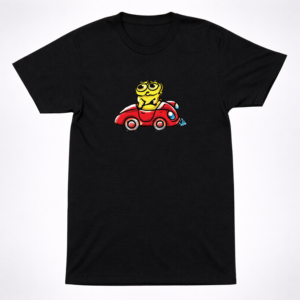 Richard Scarry Goldbug Shirt Kids Book Character Red Car Cartoon Driver Tee