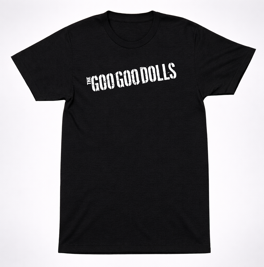 Goo Goo Dolls Text Logo Shirt Alternative Rock Band Minimal Black Graphic Shirt