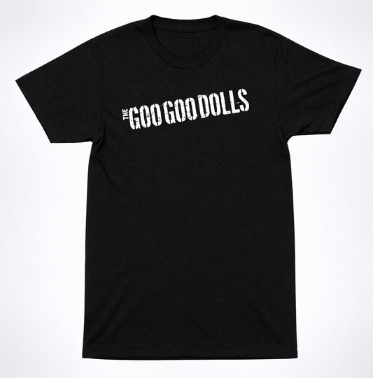 Goo Goo Dolls Text Logo Shirt Alternative Rock Band Minimal Black Graphic Shirt