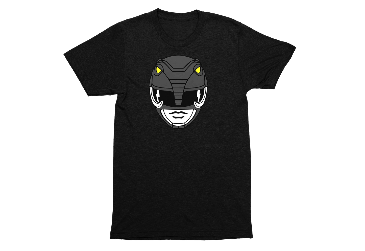 Power Rangers Mastodon Helmet Unisex T-Shirt Black Ranger Inspired Cosplay Tee