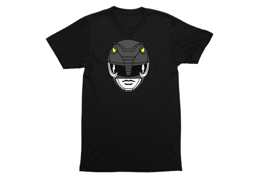 Power Rangers Mastodon Helmet Unisex T-Shirt Black Ranger Inspired Cosplay Tee