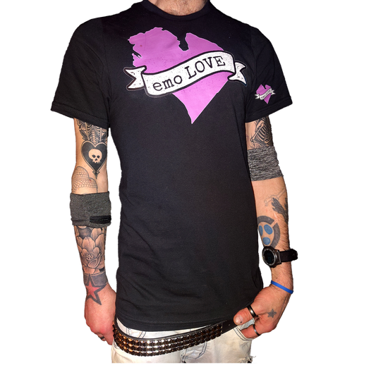 Emo Love Michigan Heart Graphic Tee – State Pride Scene Style SHIRT