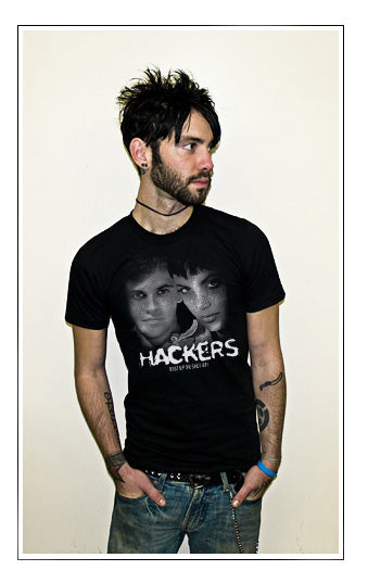 HACKERS FACES cult classic film computer retro BW SHIRT