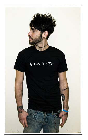 HALO 1 TEXT video game mlg gamer xbox live BW SHIRT