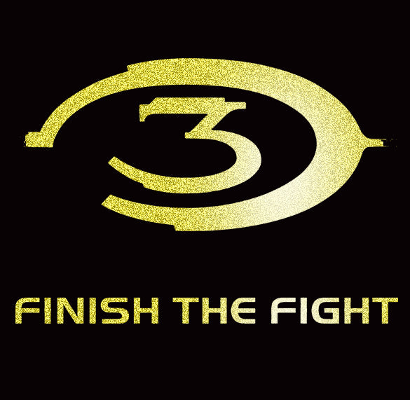 HALO 3 FINISH THE FIGHT GOLD FOIL video game mlg SHIRT