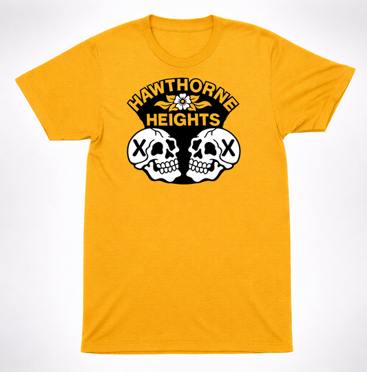 Hawthorne Heights Retro Skulls X Skull flower T Shirt Emo Post Hardcore Band Tee
