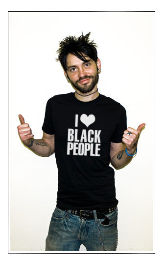 I HEART BLACK PEOPLE african american race BW SHIRT