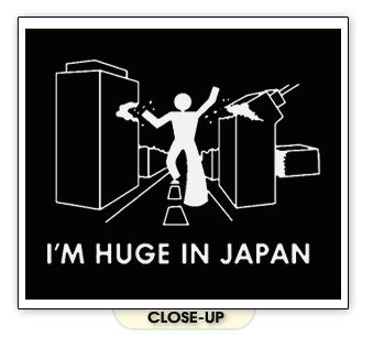 I'M HUGE IN JAPAN funny godzilla king kong emo BW SHIRT