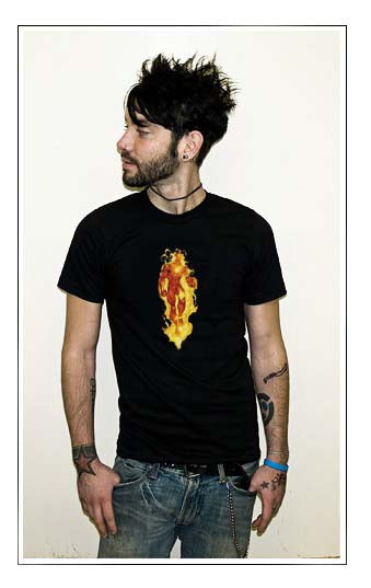 Flaming Hero – Retro Vintage Superhero-Inspired T-Shirt