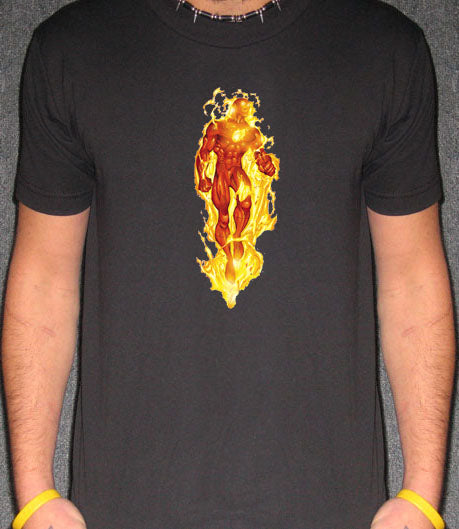 Flaming Hero – Retro Vintage Superhero-Inspired T-Shirt