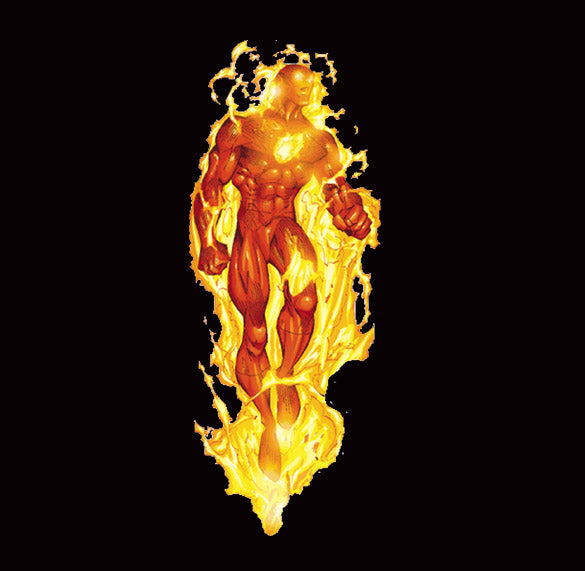 Flaming Hero – Retro Vintage Superhero-Inspired T-Shirt