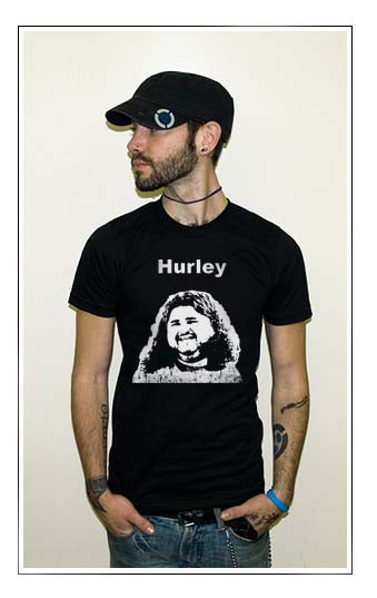 LOST HURLEY character season drama tv show BW SHIRT