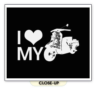 I HEART MY MOPED scooter bike hipster indie BW SHIRT