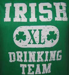 IRISH DRINKING TEAM party alcohol frat ireland GW SHIRT