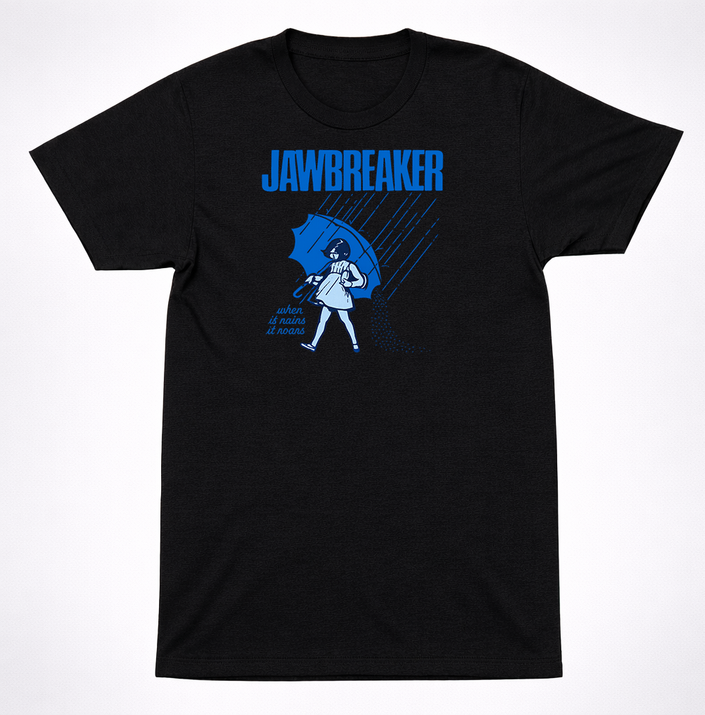 Jawbreaker When It Rains It Roars SALT T-Shirt Blue Umbrella Punk Emo Band Tee