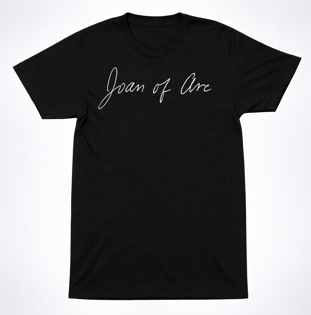 Joan of Arc Handwritten Script Logo Shirt Indie Rock Experimental Band Tee