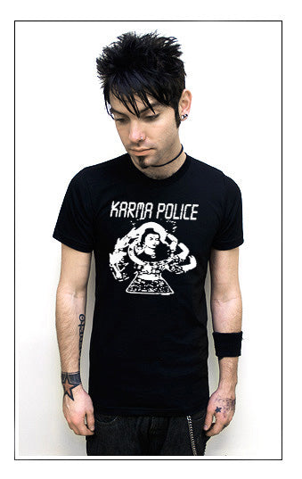 RADIOHEAD KARMA POLICE ok computer thom yorke BW SHIRT