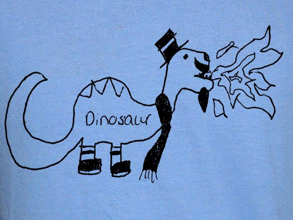 DINOSAUR BREATHING FIRE funny cute emo sketch LBB SHIRT