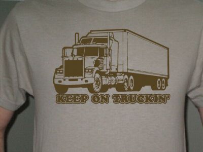 KEEP ON TRUCKIN semi truck driver funny retro KBR SHIRT