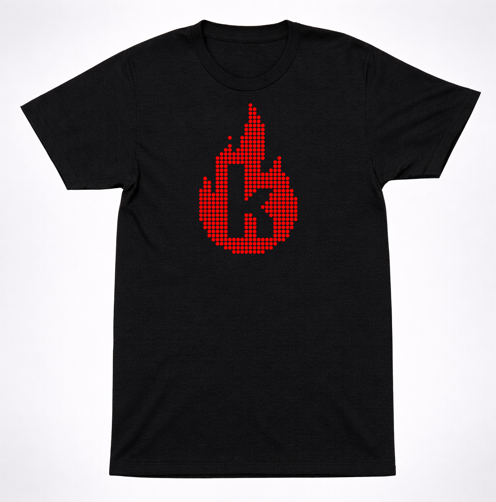 The Killers Flame Logo T-Shirt Red Black Indie Alternative Rock Band Tee