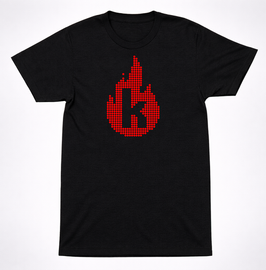 The Killers Flame Logo T-Shirt Red Black Indie Alternative Rock Band Tee