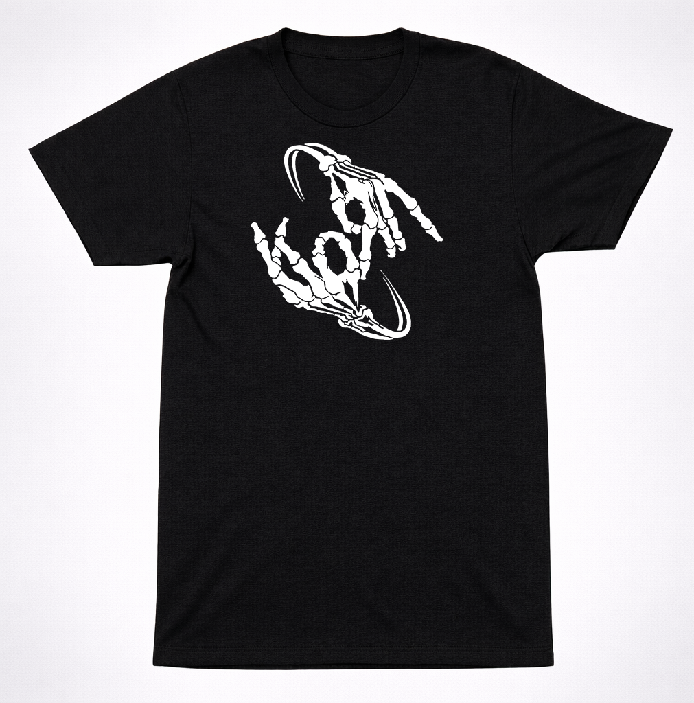 Korn Vintage Skeleton Hands T-Shirt Black Nu Metal Band Graphic Unisex Tee