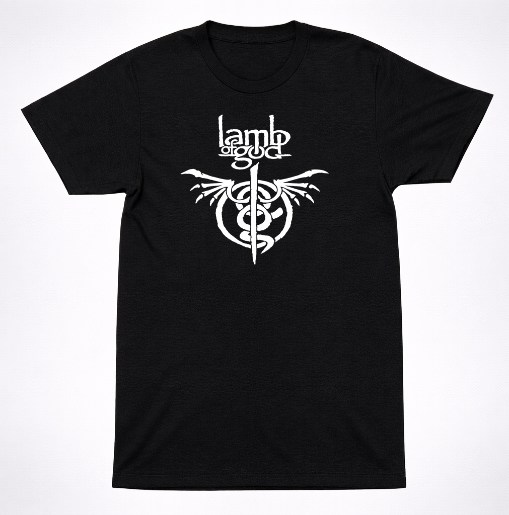 Lamb of God Logo Shirt Heavy Metal Groove Metal Band Classic Black Shirt