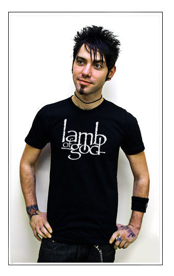 LAMB OF GOD TEXT LOGO metal thrash hardcore BW SHIRT