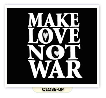 MAKE LOVE NOT WAR TEXT peace protest retro BW SHIRT