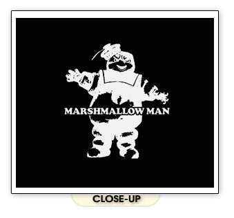 MARSHMALLOW MAN ghostbusters funny movie retro BW SHIRT