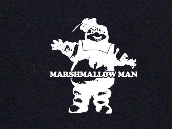 MARSHMALLOW MAN ghostbusters funny movie retro BW SHIRT