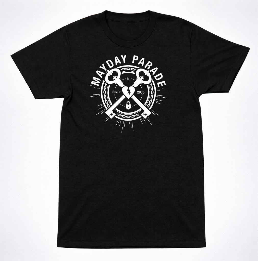 Mayday Parade Lock and Key T-Shirt | Emo Pop Punk Alternative Rock Tee