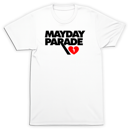 Mayday Parade Logo with Heart T-Shirt | Emo Pop Punk Alternative Rock Tee