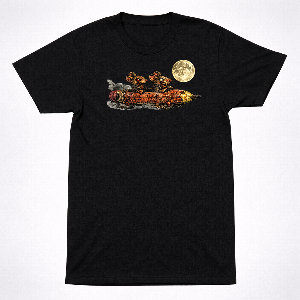 Horror Richard Scarry Mouse Pencil Car Shirt Creepy Kids Book Parody Tee