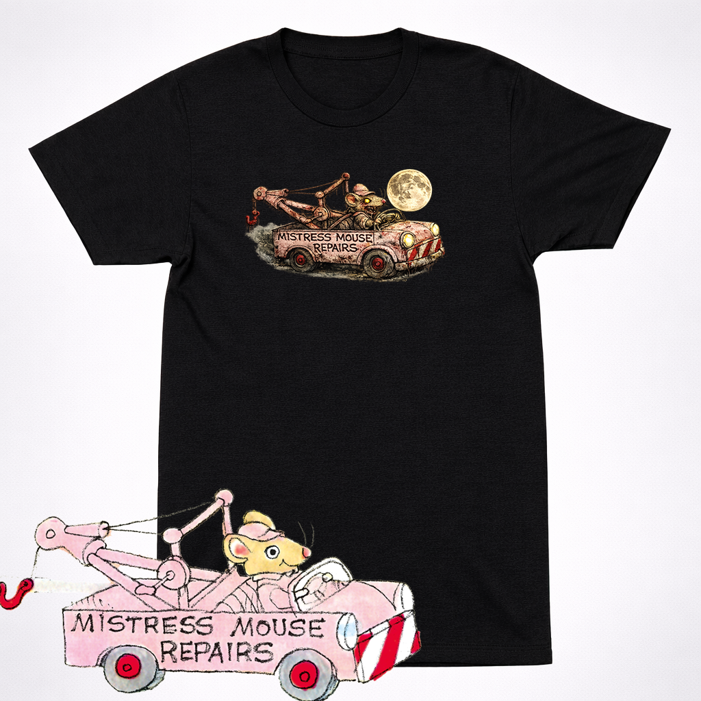 Horror Richard Scarry Mistress Mouse Repairs Shirt Creepy Kids Book Parody Tee