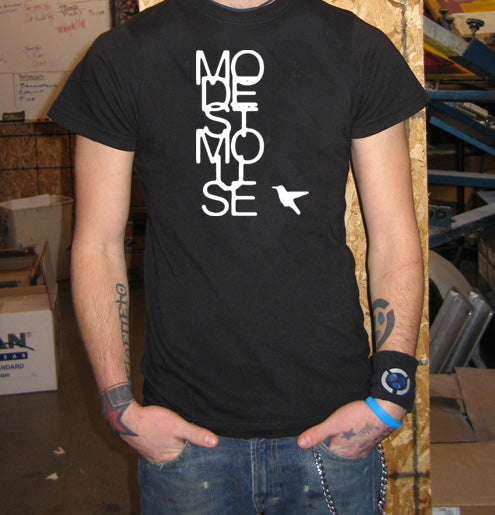 MODEST MOUSE VERTICAL TEXT indie emo rock band BW SHIRT