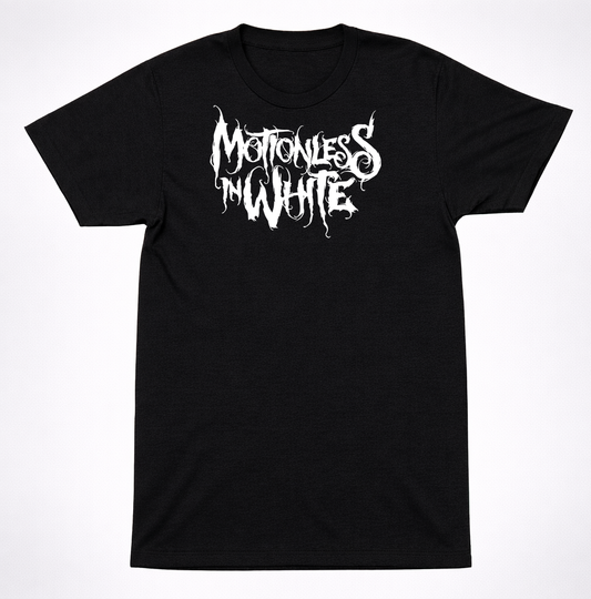 Motionless In White Logo T-Shirt – Metalcore Goth Emo Band Tee Black