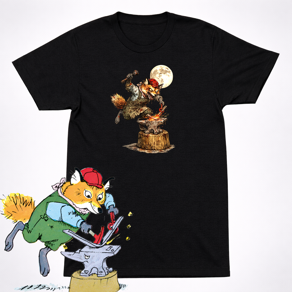 Horror Mr Fix It Fox Shirt Richard Scarry Blacksmith Creepy Kids Book Tee