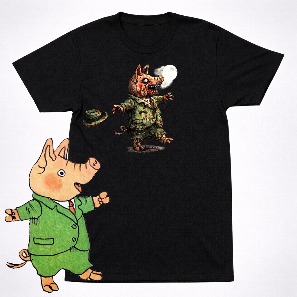 Horror Sergeant Murphy Pig Police Shirt Richard Scarry Creepy Kids Book Tee