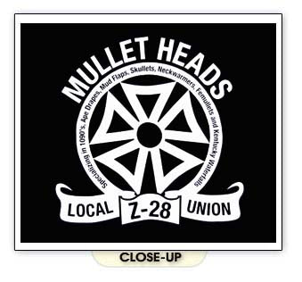 MULLET HEADS UNION hair trash southern funny BW SHIRT