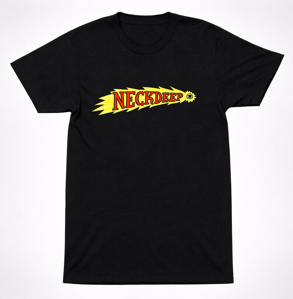 Neck Deep Comet Logo T-Shirt Pop Band Hardcore Emo Scene Pop Black Tee