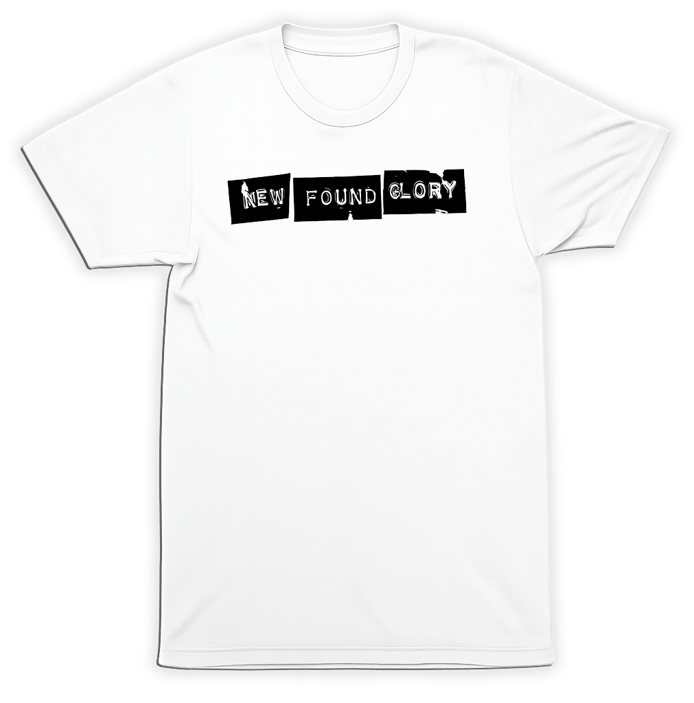 New Found Glory Typewriter Block Logo White T-Shirt Minimal Pop Punk Band Tee