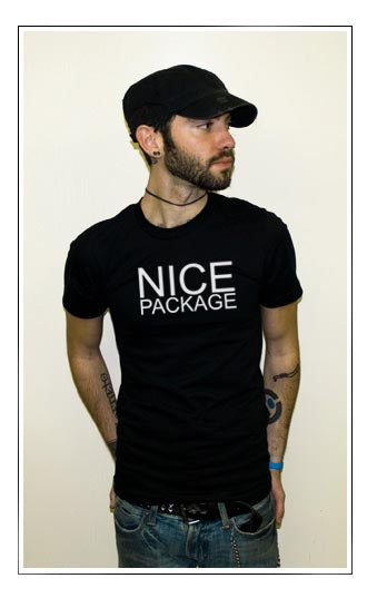 NICE PACKAGE funny balls sex party bar naked BW SHIRT