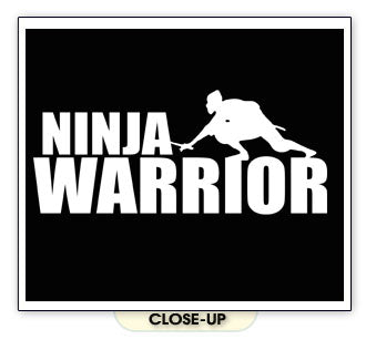 NINJA WARRIOR tv show funny battle sword retro BW SHIRT