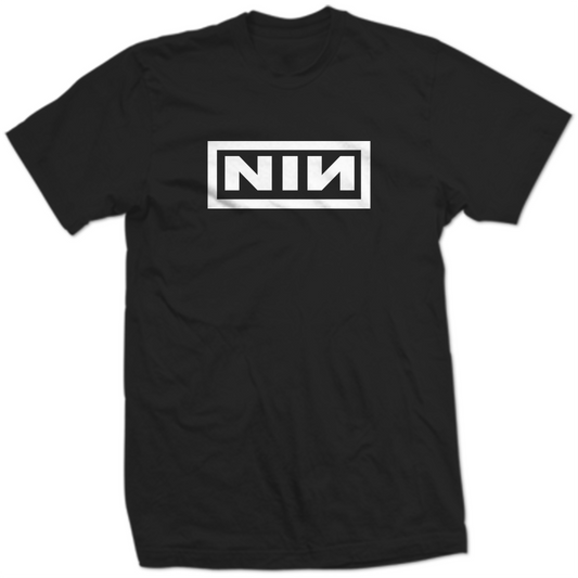 Nine Inch Nails Classic Black & White NIN Logo Shirt Industrial Rock Graphic Tee SHIRT